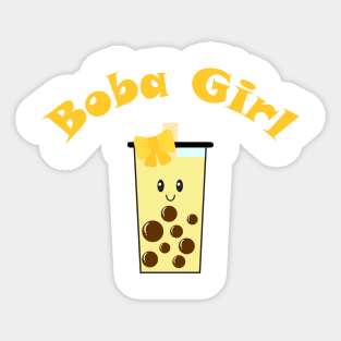 Boba Girl in Yellow Sticker